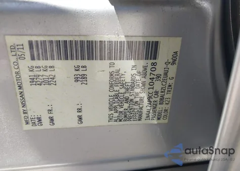 2012 Nissan Altima 2.5 S from USA, damaged, VIN 1N4AL2AP9CC104708